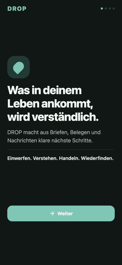 Ansicht der App Drop